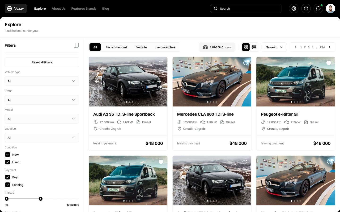 Vozzy natural language car search